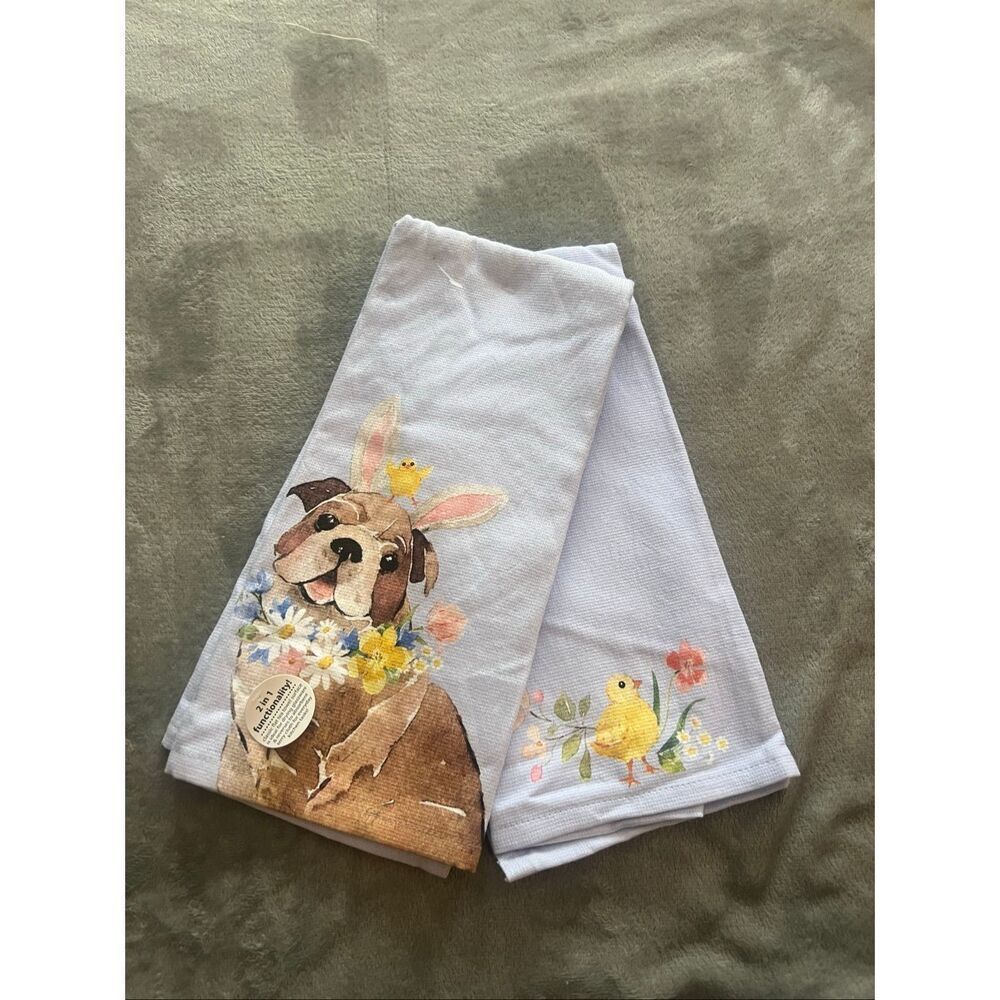 Kay Dee Designs Dog And Chick Easter Towel Set 2 Pack
